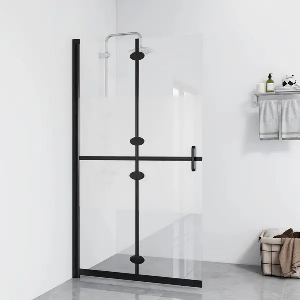 Gossi perete dus walk-in pliabil, 80x190 cm, sticla esg jumatate mata