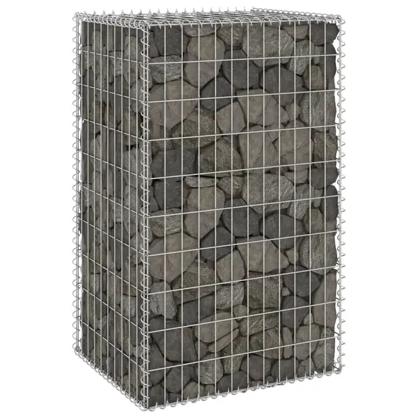 Gossi perete gabion cu capace, 60 x 50 x 100 cm, otel galvanizat