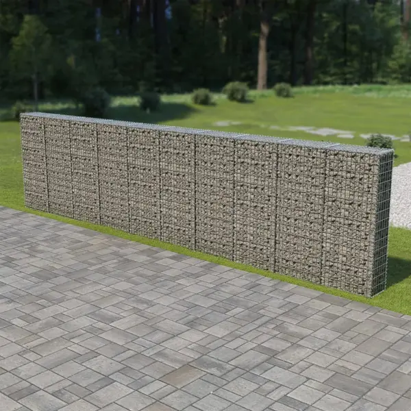 Gossi perete gabion cu capace, 600 x 30 x 150 cm, otel galvanizat