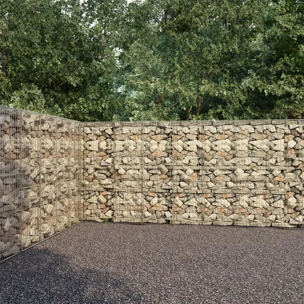 Gossi perete gabion cu capace, 600 x 30 x 200 cm, otel galvanizat