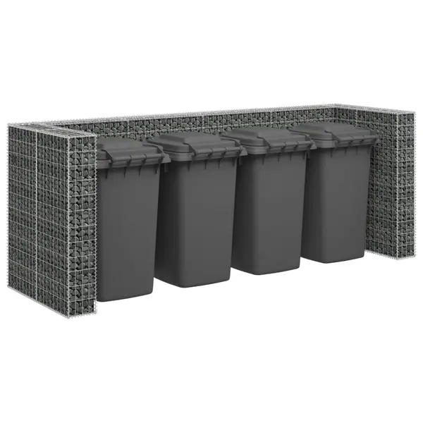 Gossi perete gabion pentru pubele, 320x100x120 cm, otel galvanizat