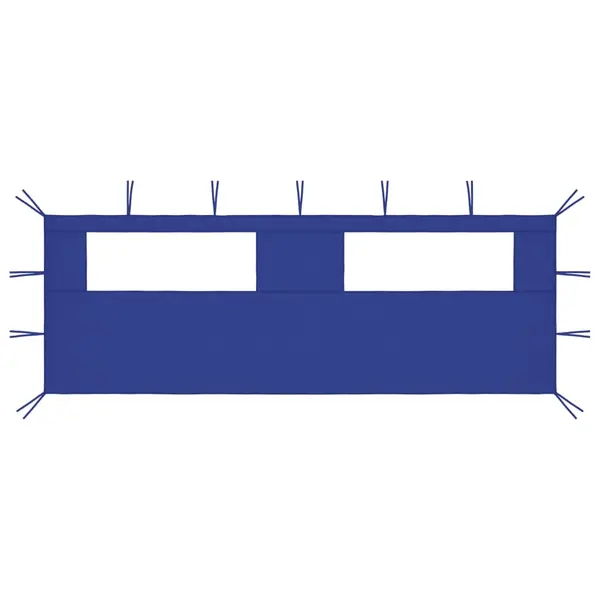 Gossi perete lateral foisor cu ferestre, 6x2 m, albastru