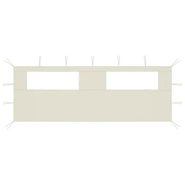 Gossi perete lateral foisor cu ferestre, 6x2 m, crem