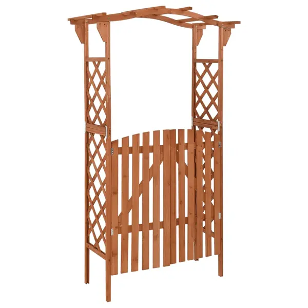 Gossi pergola cu poarta, 116x40x204 cm, lemn masiv de brad