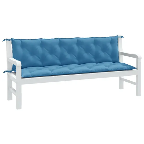 Gossi perna banca de gradina 2 buc melanj albastru 180x50x7 cm textil