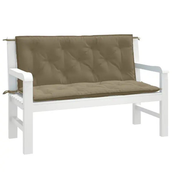 Gossi perna banca de gradina 2 buc melanj gri taupe 120x50x7cm textil