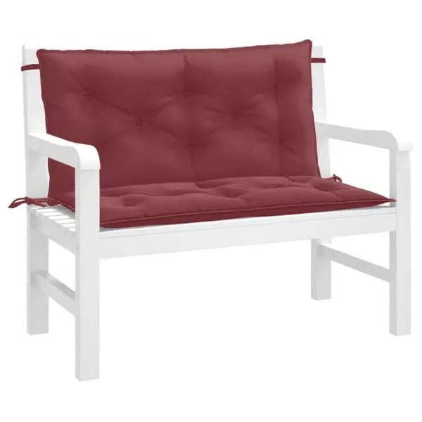 Gossi perna banca de gradina 2 buc melanj rosu vin 100x50x7 cm textil