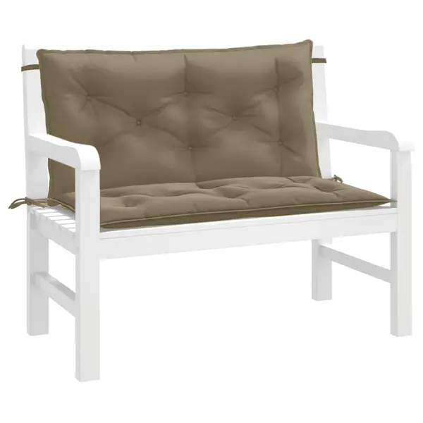 Gossi perna banca de gradina 2buc melanj gri taupe 100x50x7 cm textil