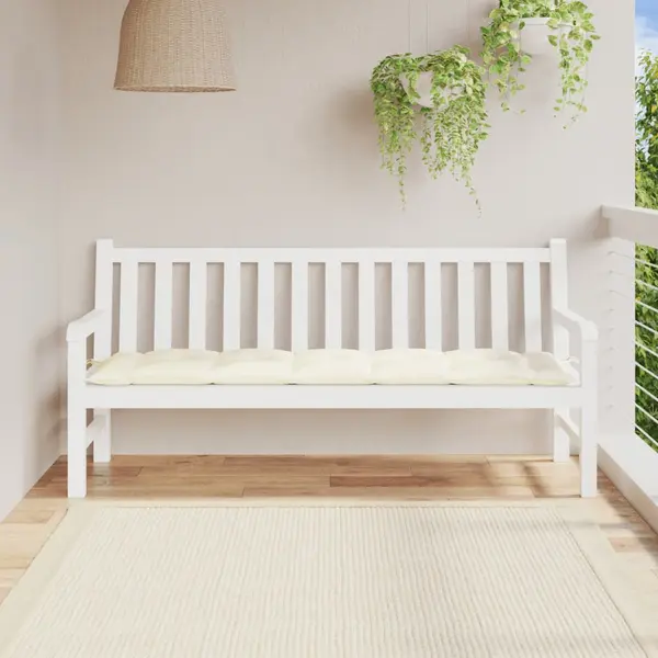 Gossi perna banca de gradina, alb crem, 180x50x7 cm, textil oxford