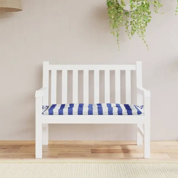 Gossi perna de banca dungi albastre si albe 100x50x7 cm textil oxford