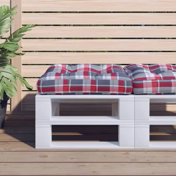 Gossi perna pentru paleti, rosu carouri, 58x58x10 cm, textil