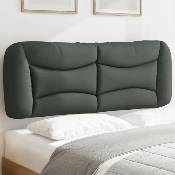 Gossi perna pentru tablie de pat, gri inchis, 140 cm, material textil