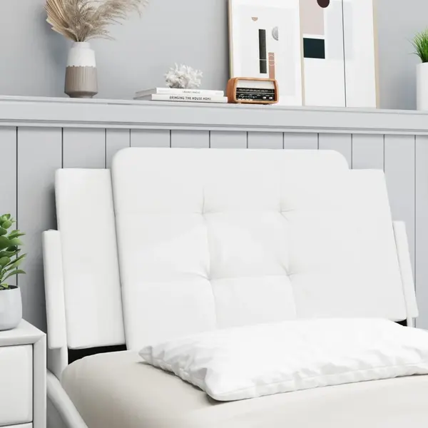 Gossi perna pentru tablie pat, alb, 100 cm, piele artificiala