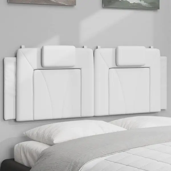 Gossi perna pentru tablie pat, alb, 140 cm, piele artificiala
