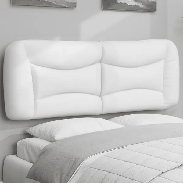 Gossi perna pentru tablie pat, alb, 140 cm, piele artificiala