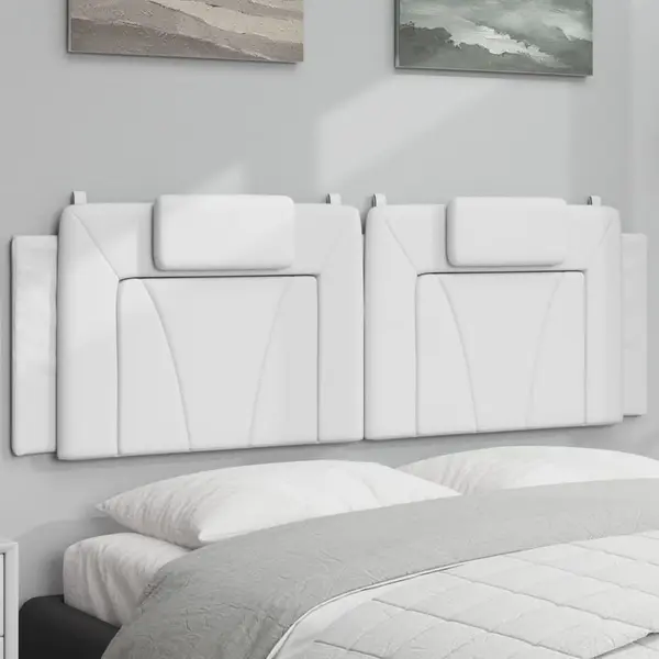 Gossi perna pentru tablie pat, alb, 160 cm, piele artificiala