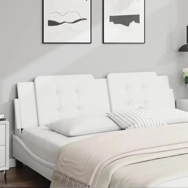 Gossi perna pentru tablie pat, alb, 180 cm, piele artificiala