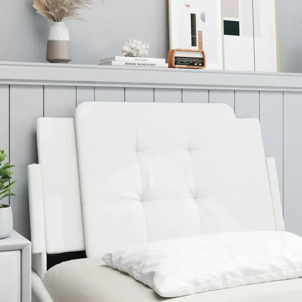 Gossi perna pentru tablie pat, alb, 90 cm, piele artificiala