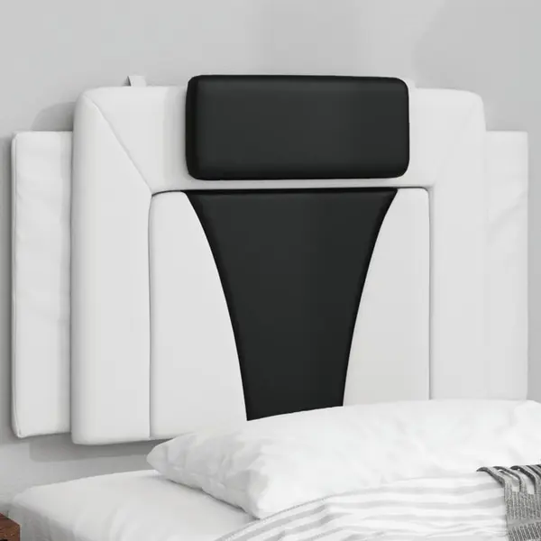 Gossi perna pentru tablie pat, alb si negru, 90 cm, piele artificiala