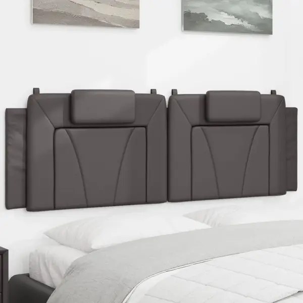 Gossi perna pentru tablie pat, gri, 160 cm, piele artificiala