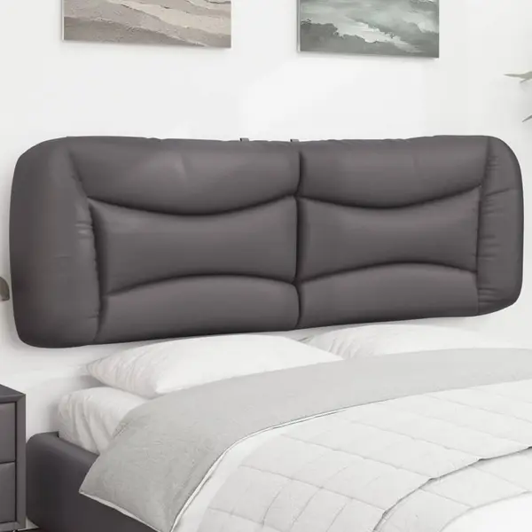 Gossi perna pentru tablie pat, gri, 160 cm, piele artificiala