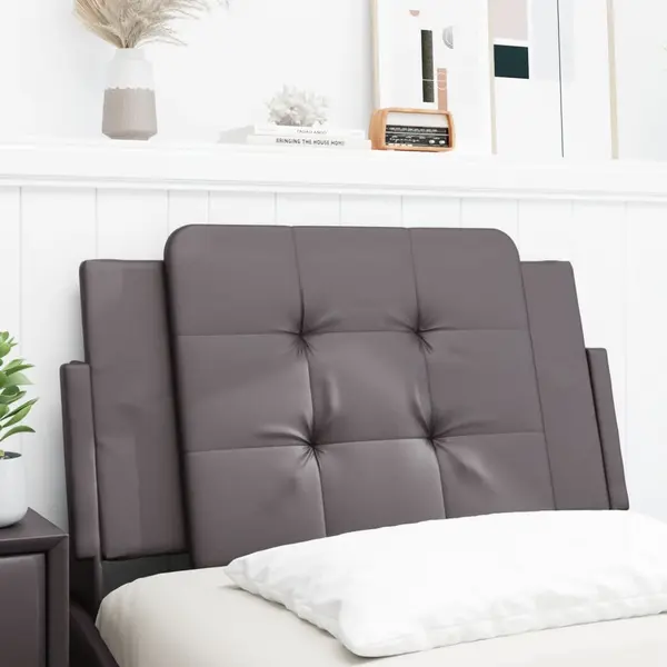 Gossi perna pentru tablie pat, gri, 80 cm, piele artificiala