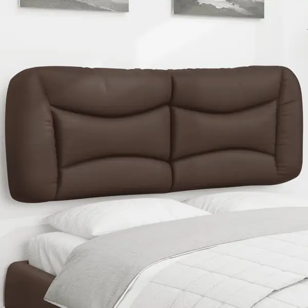 Gossi perna pentru tablie pat, maro, 120 cm, piele artificiala