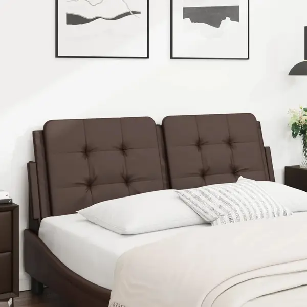 Gossi perna pentru tablie pat, maro, 120 cm, piele artificiala