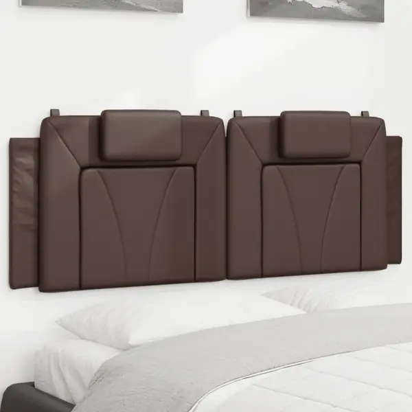 Gossi perna pentru tablie pat, maro, 140 cm, piele artificiala