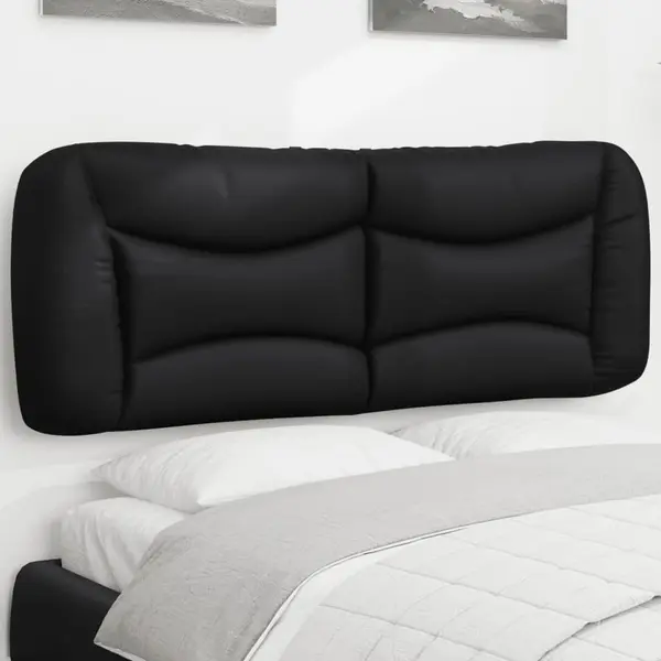 Gossi perna pentru tablie pat, negru, 120 cm, piele artificiala