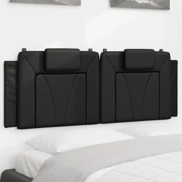 Gossi perna pentru tablie pat, negru, 120 cm, piele artificiala