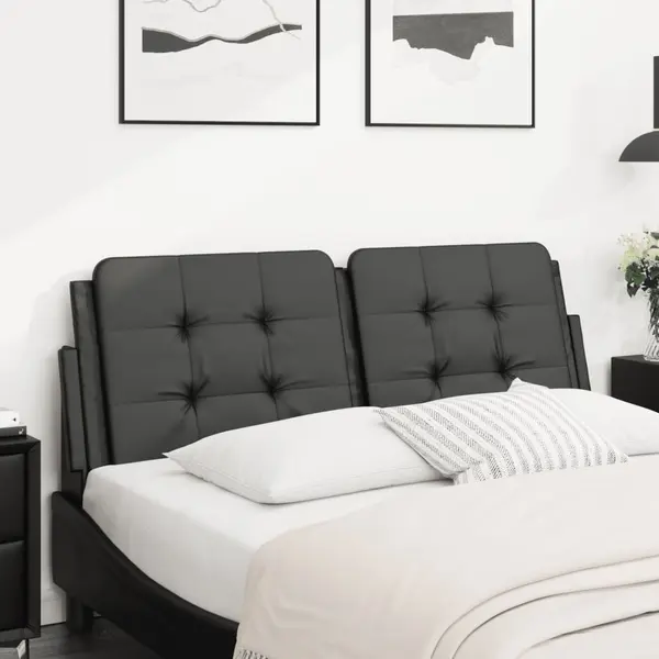 Gossi perna pentru tablie pat, negru, 140 cm, piele artificiala