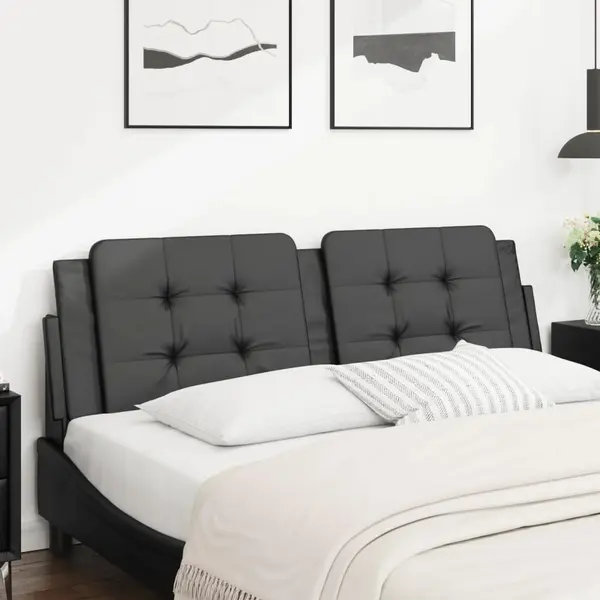 Gossi perna pentru tablie pat, negru, 160 cm, piele artificiala
