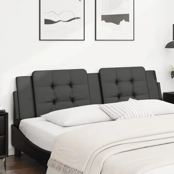 Gossi perna pentru tablie pat, negru, 180 cm, piele artificiala
