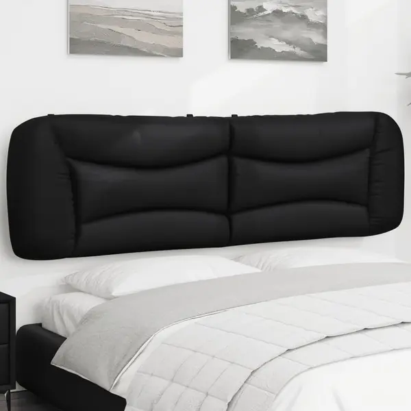 Gossi perna pentru tablie pat, negru, 180 cm, piele artificiala