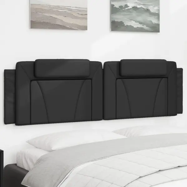 Gossi perna pentru tablie pat, negru, 180 cm, piele artificiala