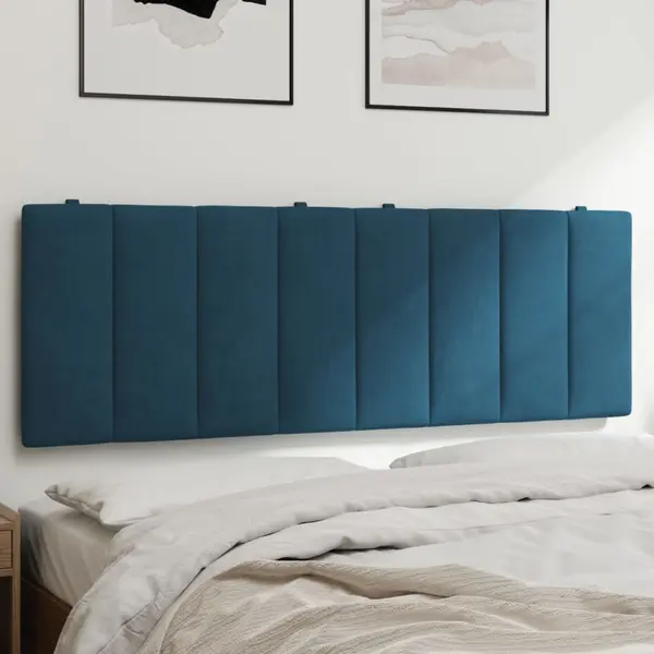 Gossi perna tablie de pat, albastru, 140 cm, catifea