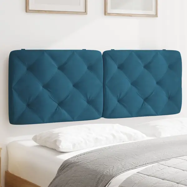 Gossi perna tablie de pat, albastru, 140 cm, catifea