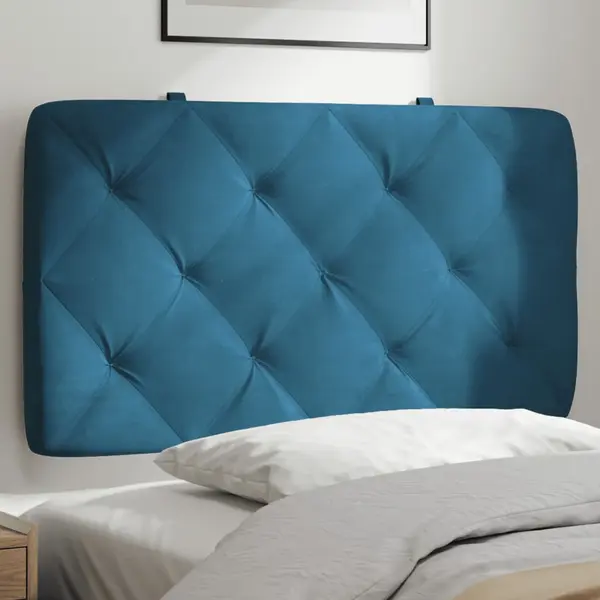 Gossi perna tablie de pat, albastru, 90 cm, catifea