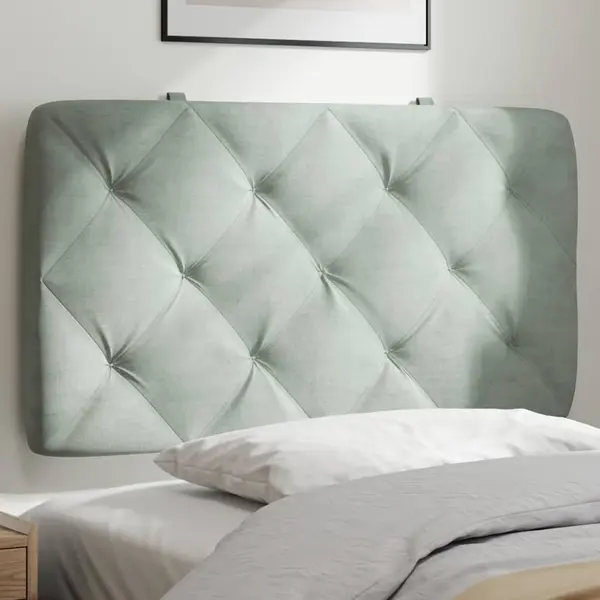 Gossi perna tablie de pat, gri deschis, 80 cm, catifea
