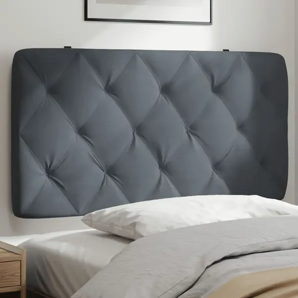 Gossi perna tablie de pat, gri inchis, 100 cm, catifea