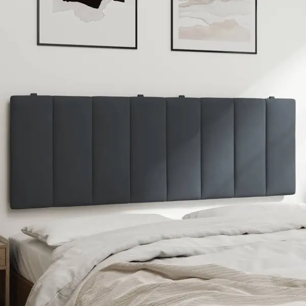 Gossi perna tablie de pat, gri inchis, 120 cm, catifea
