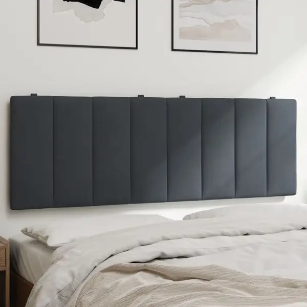 Gossi perna tablie de pat, gri inchis, 140 cm, catifea