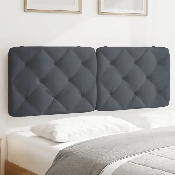 Gossi perna tablie de pat, gri inchis, 140 cm, catifea