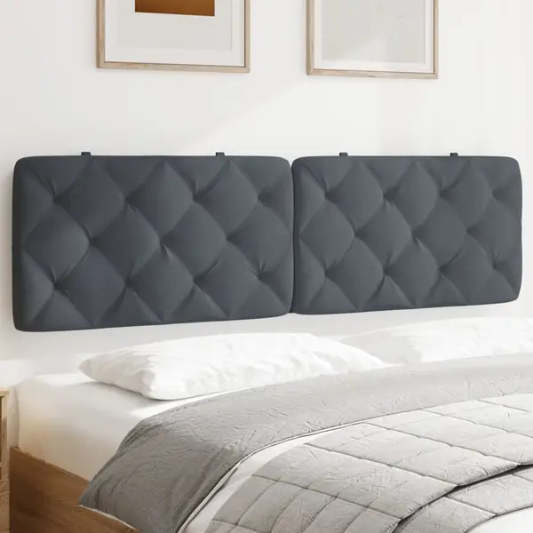 Gossi perna tablie de pat, gri inchis, 180 cm, catifea