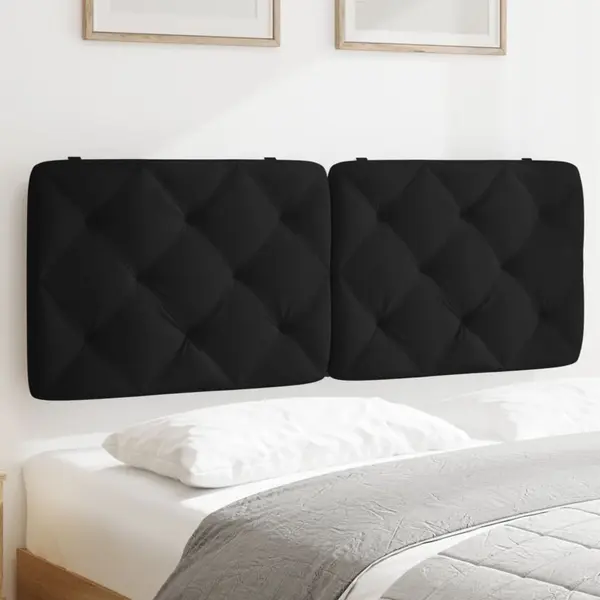 Gossi perna tablie de pat, negru, 140 cm, catifea