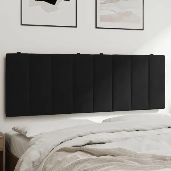 Gossi perna tablie de pat, negru, 140 cm, catifea