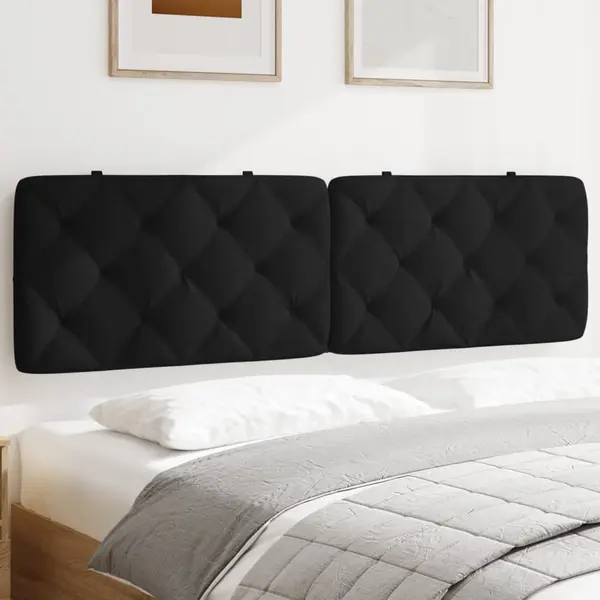 Gossi perna tablie de pat, negru, 180 cm, catifea