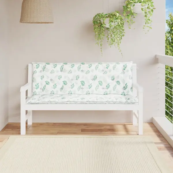 Gossi perne banca de gradina, 2 buc, 150x50x7cm, model frunze, textil