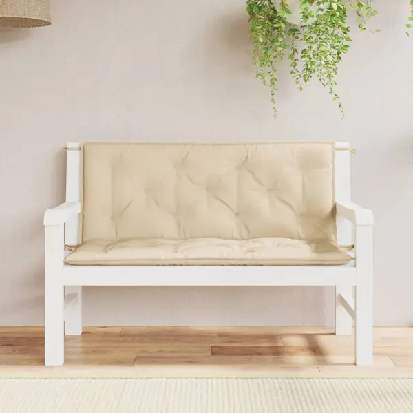 Gossi perne banca de gradina 2 buc., bej, 120x50x7cm, tesatura oxford